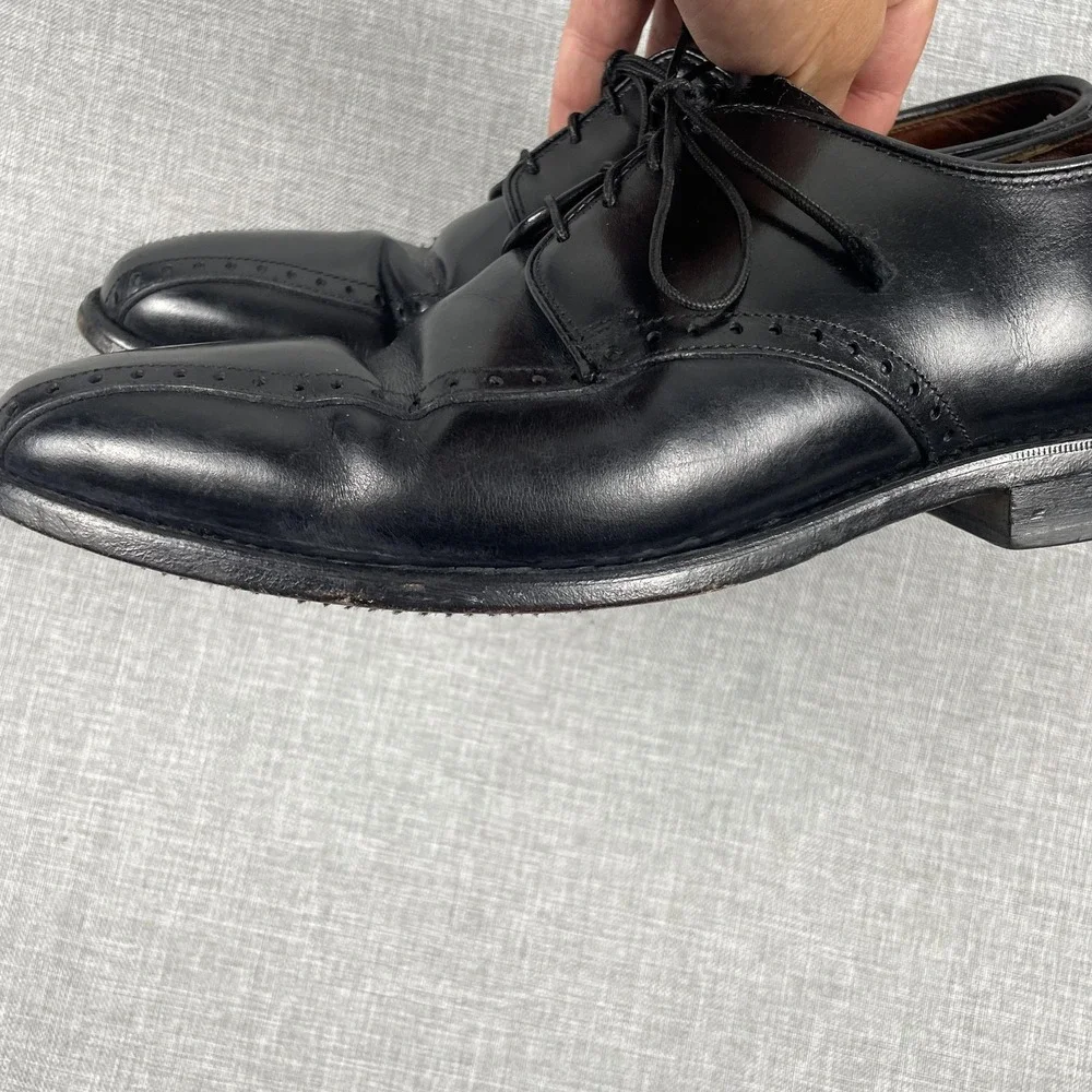 Allen Edmonds Wendell Shoes Mens‎ Size 7 Black Derby Cap Toe Leather Made USA